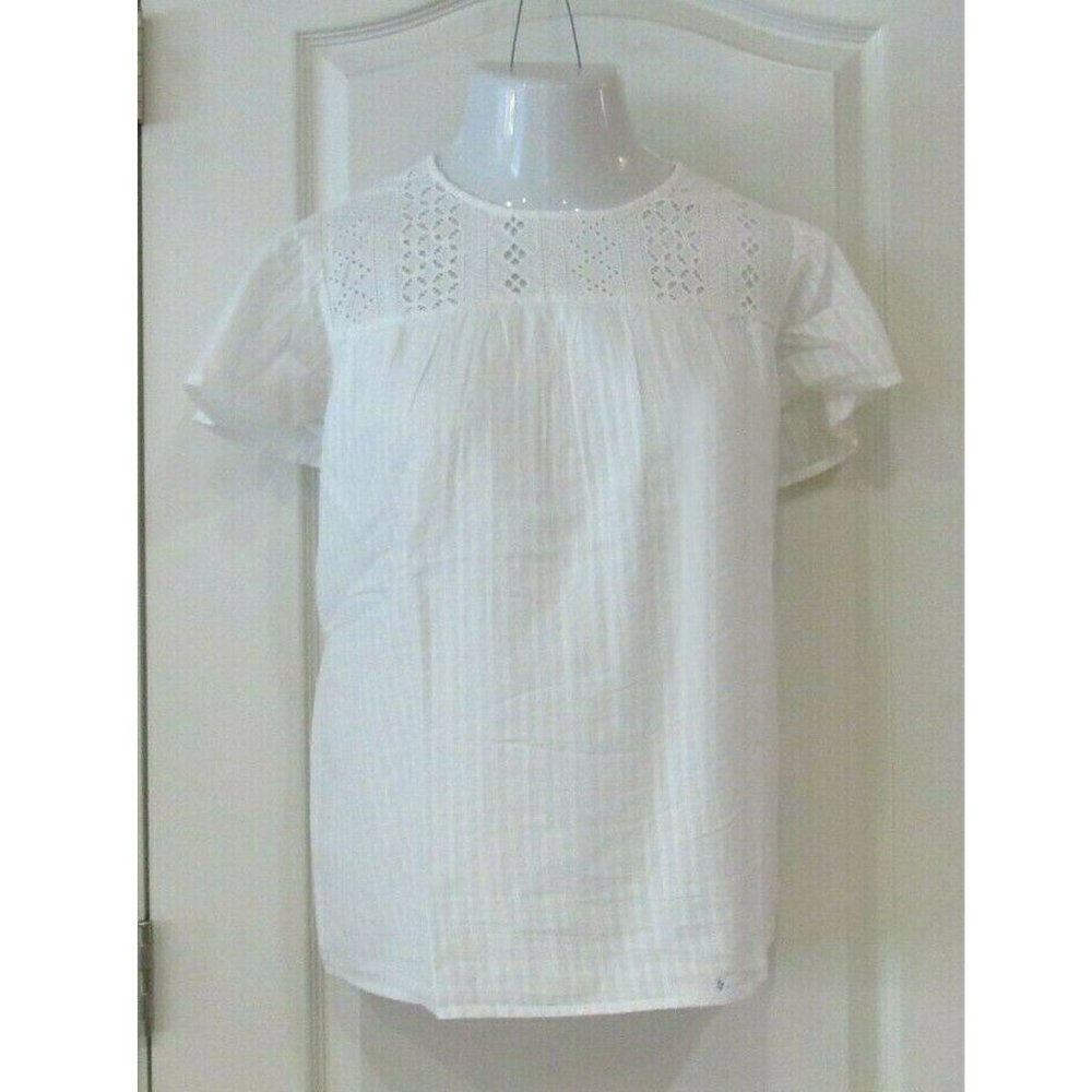 Ella Moss Short Ruffle Sleeve Boxy Top